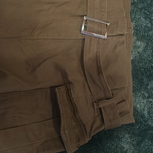 Paper bag high waisted cotton pants. Size large - Picture 2 of 7